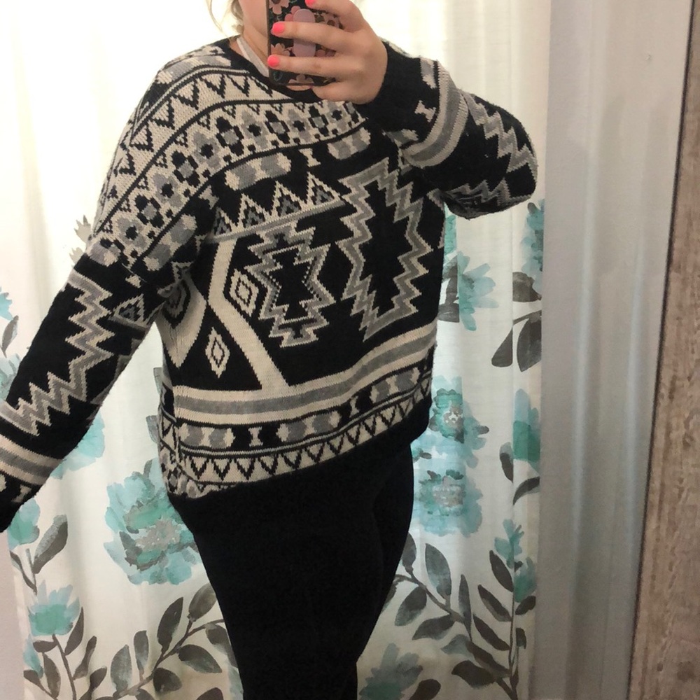 Aztec print sweater
